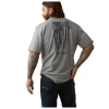 10043828 Ariat Men's Rebar Cotton Strong™ American Outdoors Short Sleeve Tee -Heather Grey