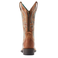 10044432 Ariat Women's Round Up Back Zip Western Boot - Desert Sand -Cowboy Shop 10044432 2