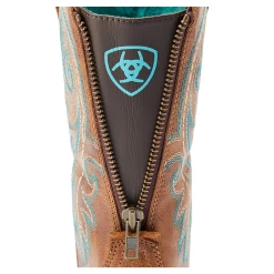 10044432 Ariat Women's Round Up Back Zip Western Boot - Desert Sand -Cowboy Shop 10044432 3