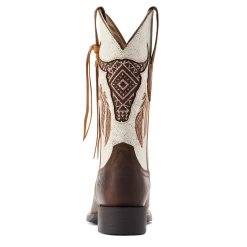 10044434 Ariat Women's Round Up Southwestern StretchFit Western Boot - Brown -Cowboy Shop 10044434 2
