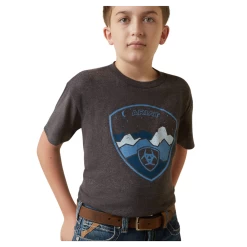 10044748 Ariat Boys Logoscape Short Sleeve Tee - Charcoal Heather