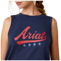 10045089 Ariat Women's Retro Tank Top - Navy Eclipse -Cowboy Shop 10045089 2