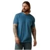 10045279 Ariat Men's Mountain Flag Short Sleeve Tee - Steel Blue Heather