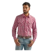 112324666 Wrangler Men's Wrinkle Resist Long Sleeve Western Snap Shirt - Red Plaid