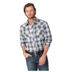 112324671 Wrangler Men's Retro Long Sleeve Western Shirt -Multicolor Plaid