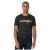 112325766 Wrangler Men's Short Sleeve Logo T-Shirt - Caviar Heather