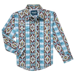 112326347 Wrangler Boys' Checotah Long Sleeve Shirt - Multicolor