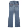 112328297 Wrangler Girls Bootcut Jeans - Light Wash With Embroidered Pocket