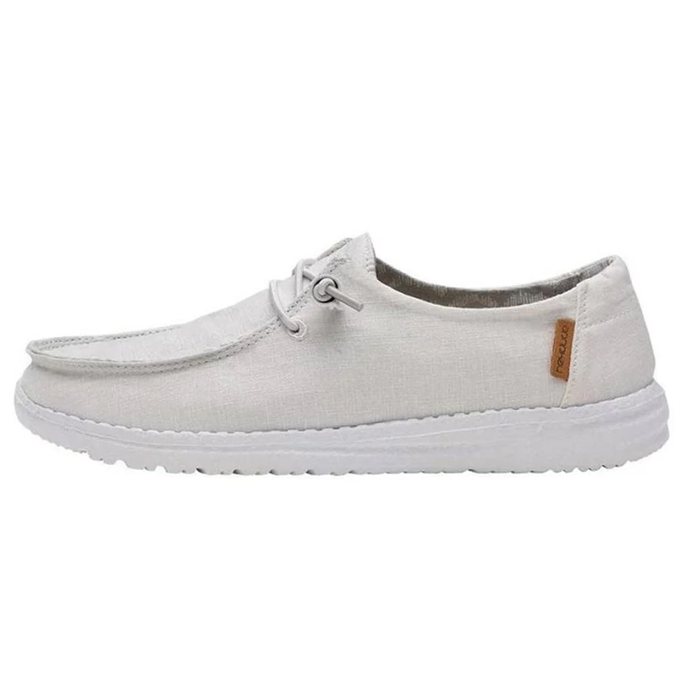 Hey Dude Women's Wendy Shoe Chambray -White Nut 2 Hey Dude Women's Wendy Shoe Chambray -White Nut - Image 2