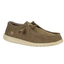 Hey Dude Men's Wally Canvas Shoe- Nut