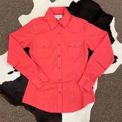 22S9341 Panhandle Women's Long Sleeve Solid Snap Western Shirt