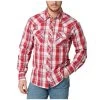 2314883 Wrangler Men's Long Sleeve Plaid Western Shirt Red White And Blue Plaid