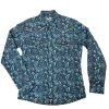 2314900 Wrangler Men's Rock 47 Long Sleeve Western Shirt Blue Paisley