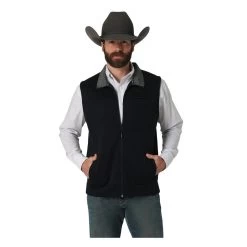 2317162 Wrangler Men's George Straight Troubadour Knit Vest -Black