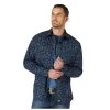 2318669 Rock 47 By Wrangler Men's Long Sleeve Western Shirt Modern Fit- Moonlight Ocean