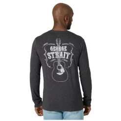 2320063 Wrangler Men's George Straight Long Sleeve T-Shirt - Graphite Heather