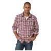 112324828 Wrangler Rock47 Men's Long Sleeve Western Shirt - Red