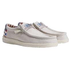 Hey Dude Wally Patriotic Off White Shoes- 40001-1K1