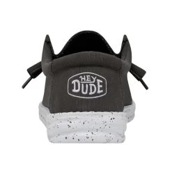 40009-029 Hey Dude Wally Slub Canvas Casual Shoe - Dark Grey -Cowboy Shop 40009 029 2