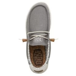 40015-030 Hey Dude Men's Wally Break Stitch Shoes - Natural Grey -Cowboy Shop 40015 030 2