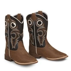 Twister Double Barrel Trace Toddler And Kids Western Cowboy Boot Brown