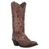 Dan Post 52410 Laredo Ladies Braylynn Snip Toe Western Boot Brown With Embroidery And Studs