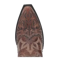 Dan Post 52410 Laredo Ladies Braylynn Snip Toe Western Boot Brown With Embroidery And Studs -Cowboy Shop 52410 2