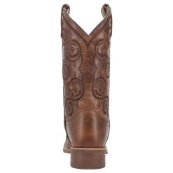 Dan Post 5863 Laredo Ladies Dizzie Leather Cowboy Boot- Brown Embroidered -Cowboy Shop 5863 2