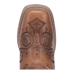 Dan Post 5863 Laredo Ladies Dizzie Leather Cowboy Boot- Brown Embroidered -Cowboy Shop 5863 3