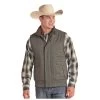 98B6675 Powder River Men's Concealed Carry Quilted Vest Grey