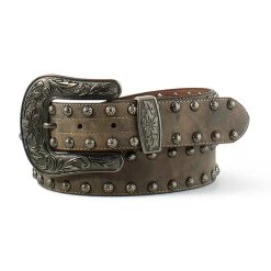 A1561002 Ariat Women's Brown Marble Nailhead Leather Belt