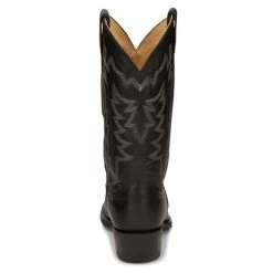CJ2001 Justin Men's Hayne Black Cowhide Leather Western Boot - Round Toe -Cowboy Shop CJ2001 2
