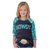 CTK3530030 Cruel Girl Girls' 3/4 Sleeve HOWDY Tee - Black W/Print Sleeves