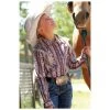 CTW3230036 Cruel Girl Children's Purple And Pink Striped Print Snap Western Shirt