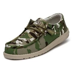 40009-9CQ Hey Dude Wally Casual Shoe - Multi Colored Camo