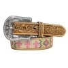 D130002348 Angel Ranch Girls' Western Brown Belt With Embroidery