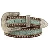 D140002102 Angel Ranch Ladies 1 1/2 Turquoise Clear Belt