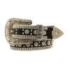 DA1070 Angel Ranch Women's 1 1/2" Black Gator Print Crystal Bling Belt