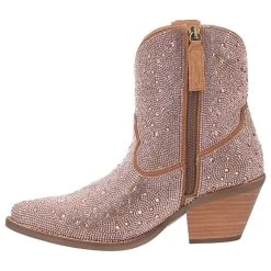 DI557 Dingo Women's Rhinestone Cowgirl Short Boot GREAT COLORS! -Cowboy Shop DI557 RoseGold 2