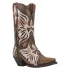 DP4359 Dan Post Women's Ndulgence Snip Toe Brown Leather Western Cowboy Boots