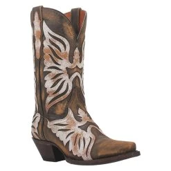 DP4359 Dan Post Women's Ndulgence Snip Toe Brown Leather Western Cowboy Boots