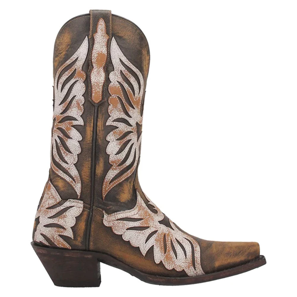 DP4359 Dan Post Women's Ndulgence Snip Toe Brown Leather Western Cowboy Boots 2 DP4359 Dan Post Women's Ndulgence Snip Toe Brown Leather Western Cowboy Boots - Image 2