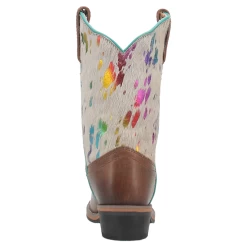 DPC3908 Dan Post Rumi Brown Leather Youth Boot W/Rainbow Splatter Hide -Cowboy Shop DPC2908 2 06252dae 28c9 43c9 b67e 19f69774e194