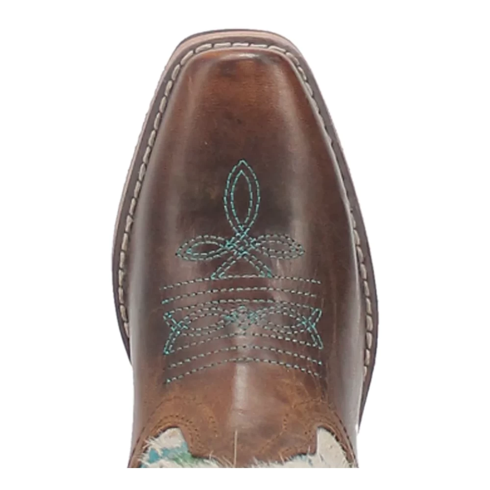 DPC2908 Dan Post Childs' Rumi Brown Leather Boot W/Rainbow Splatter Hide 4 DPC2908 Dan Post Childs' Rumi Brown Leather Boot W/Rainbow Splatter Hide - Image 4