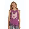 G1-8125 Rock & Roll Cowgirl Pig Tank With Fringe - Grape