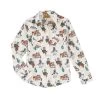 GW5402M Wrangler Girls Bronc Riding Mutton Bustin Print Long Sleeve Snap Shirt