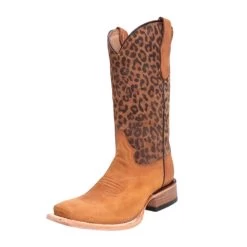 Corral J7104 Circle G Youth Girls Honey Leopard Print Cowboy Boots