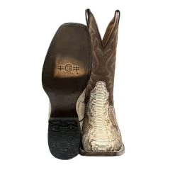 L5740 Circle G By Corral Men's Natural Brown Python Wide Square Toe Western Boots