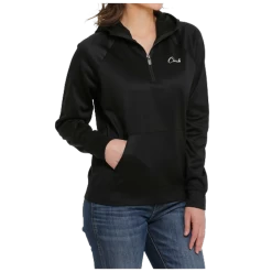 MAK7899001 Cinch Women's 1/2 Zip Hoodie - Black