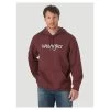 MH4313R Wrangler Men's Long Sleeve Logo Hoodie - Burgundy